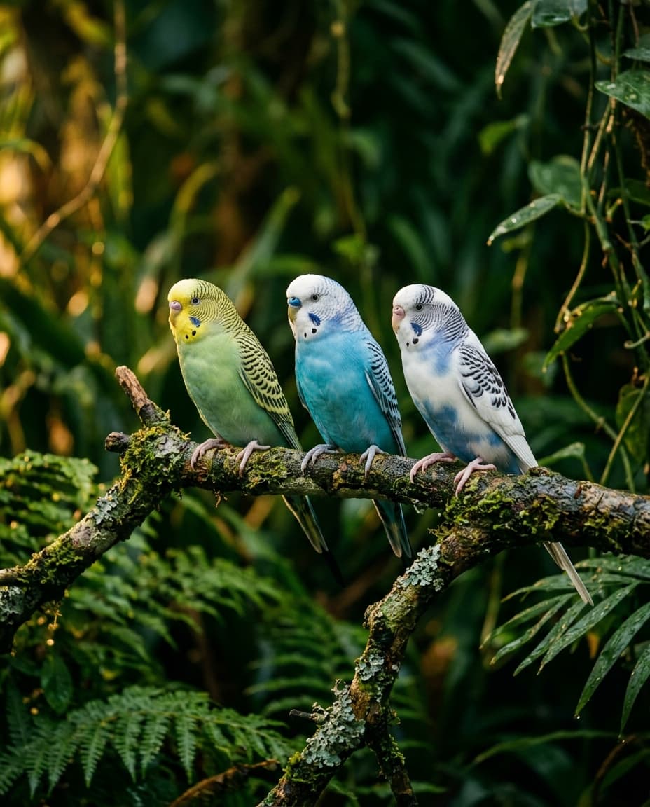 Wellensittiche (Melopsittacus undulatus)